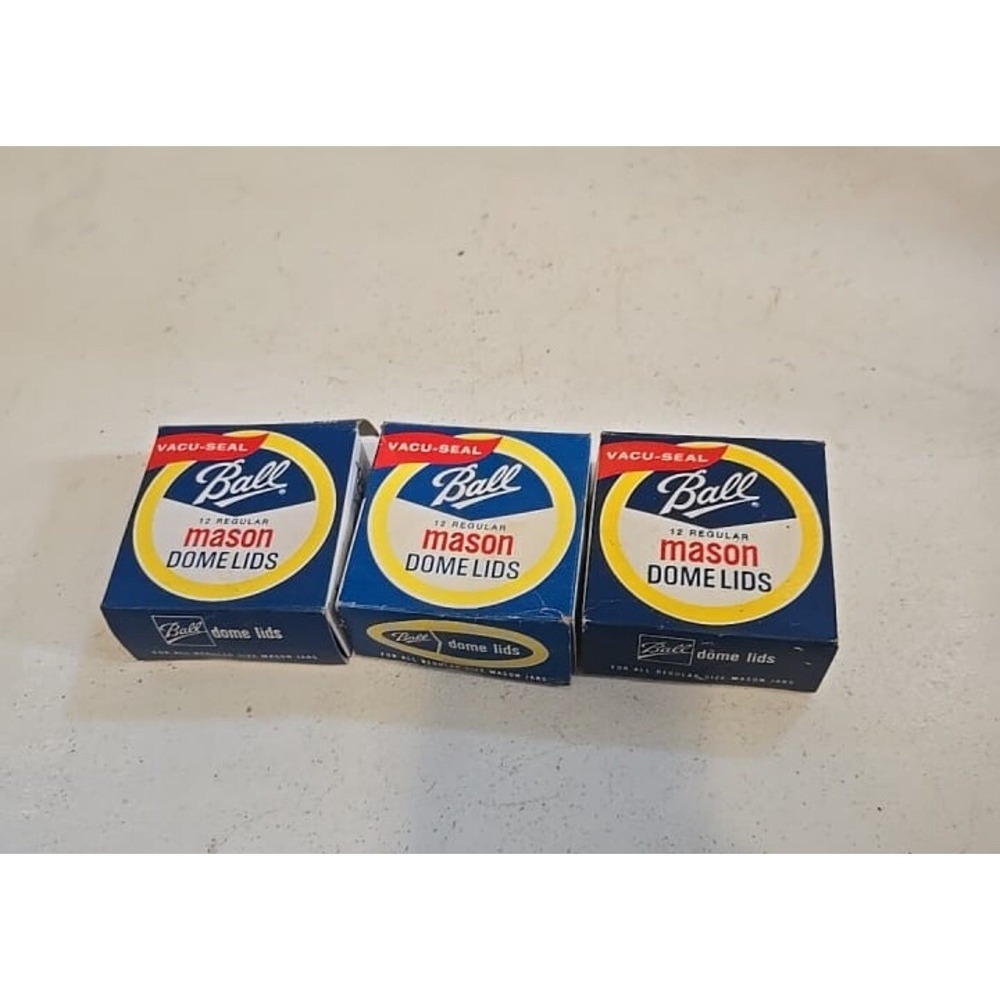 Vintage Ball Mason Jar Caps Dome Lids‎ Regular 3 Boxes of 12 Vacu Seal New